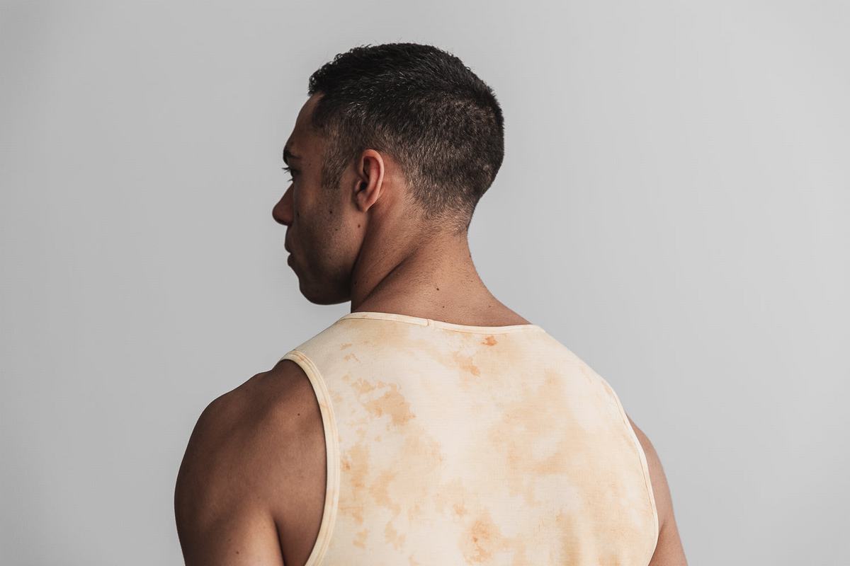 Nobull Tie-Dye Men's Tank Tops Yellow | Australia (LE6879)